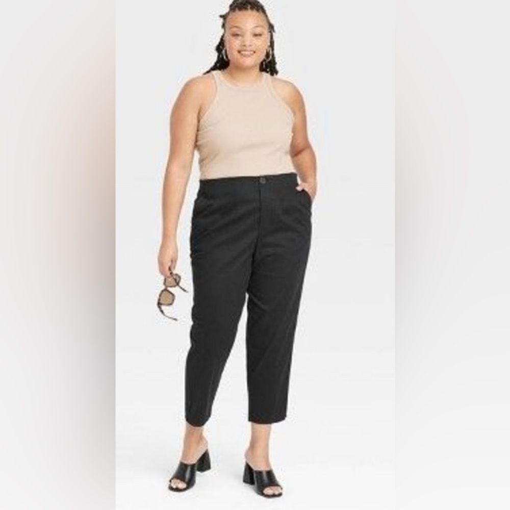 Ava & Viv Plus Size Ankle Cut Black Pants Size 24